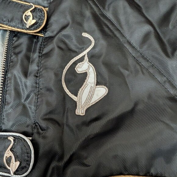 Vintage Baby Phat Bomber Puffer Jacket XL Y2K White Black Striped Spell Out Logo - Picture 13 of 16